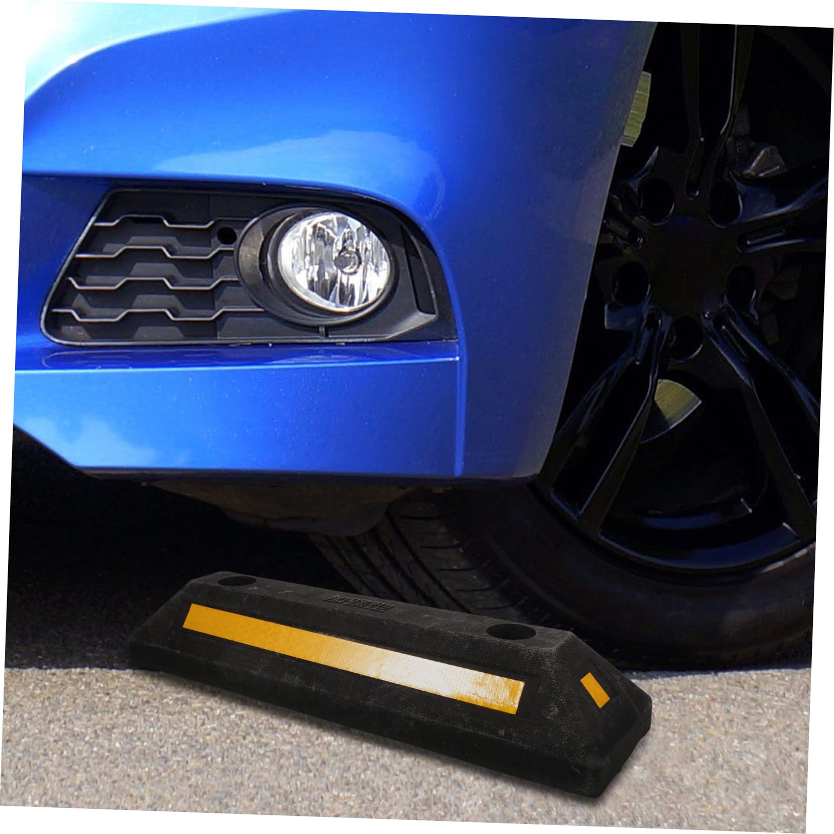 Amosfun Tope de Rueda de Goma Resistente y Fácil de Instalar, Calzo para Ruedas de Motocicleta y Remolques, Estabilizador Adecuado para Autocaravanas y Vehículos Recreativos