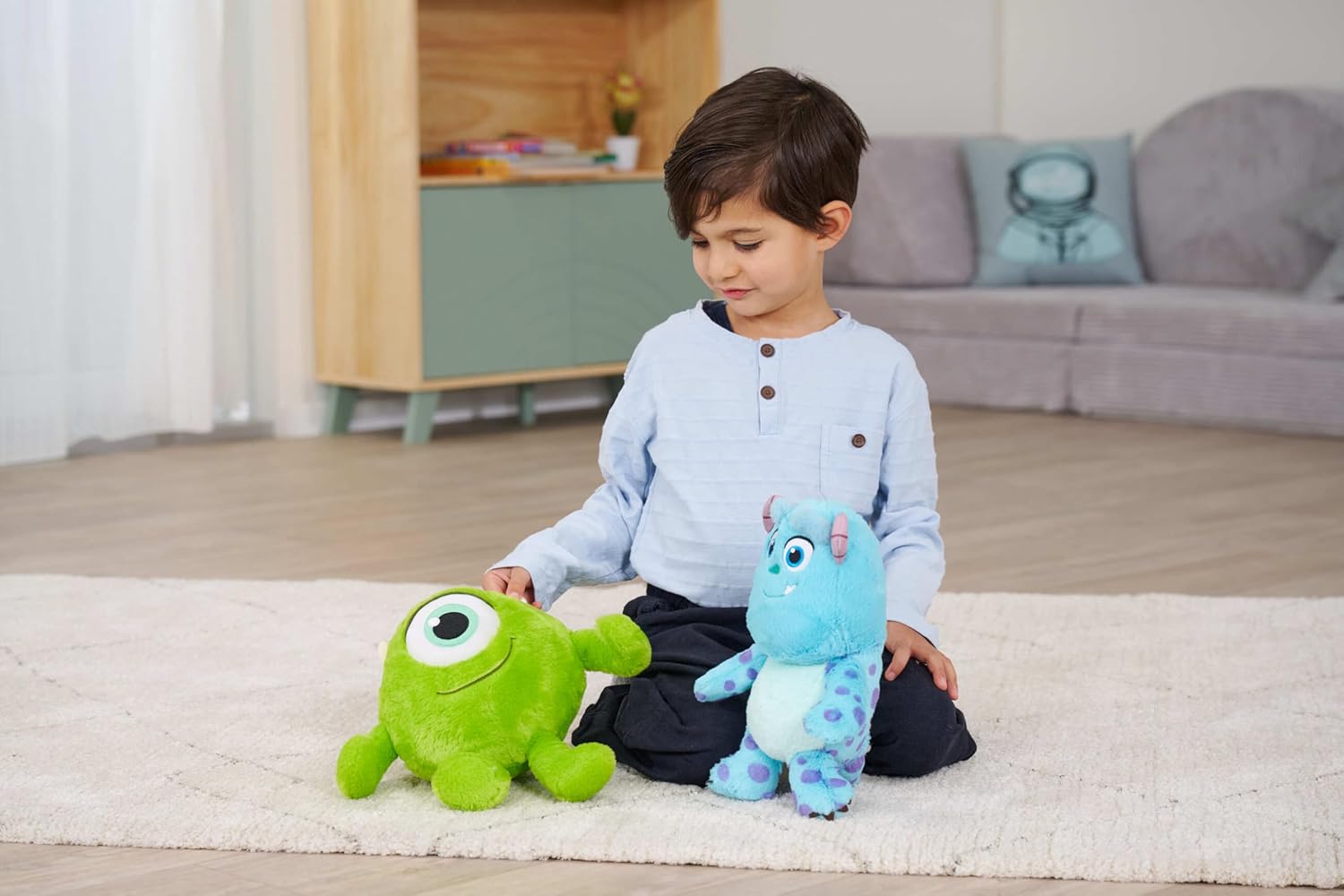 Simba Toys - Disney Pixar Flufflets Mike Plush Toy (25 cm) - Cuddly Monster AG Monster - Soft Plush Toy with Big Eye - for Children from 0 Years, Collect and Cuddle