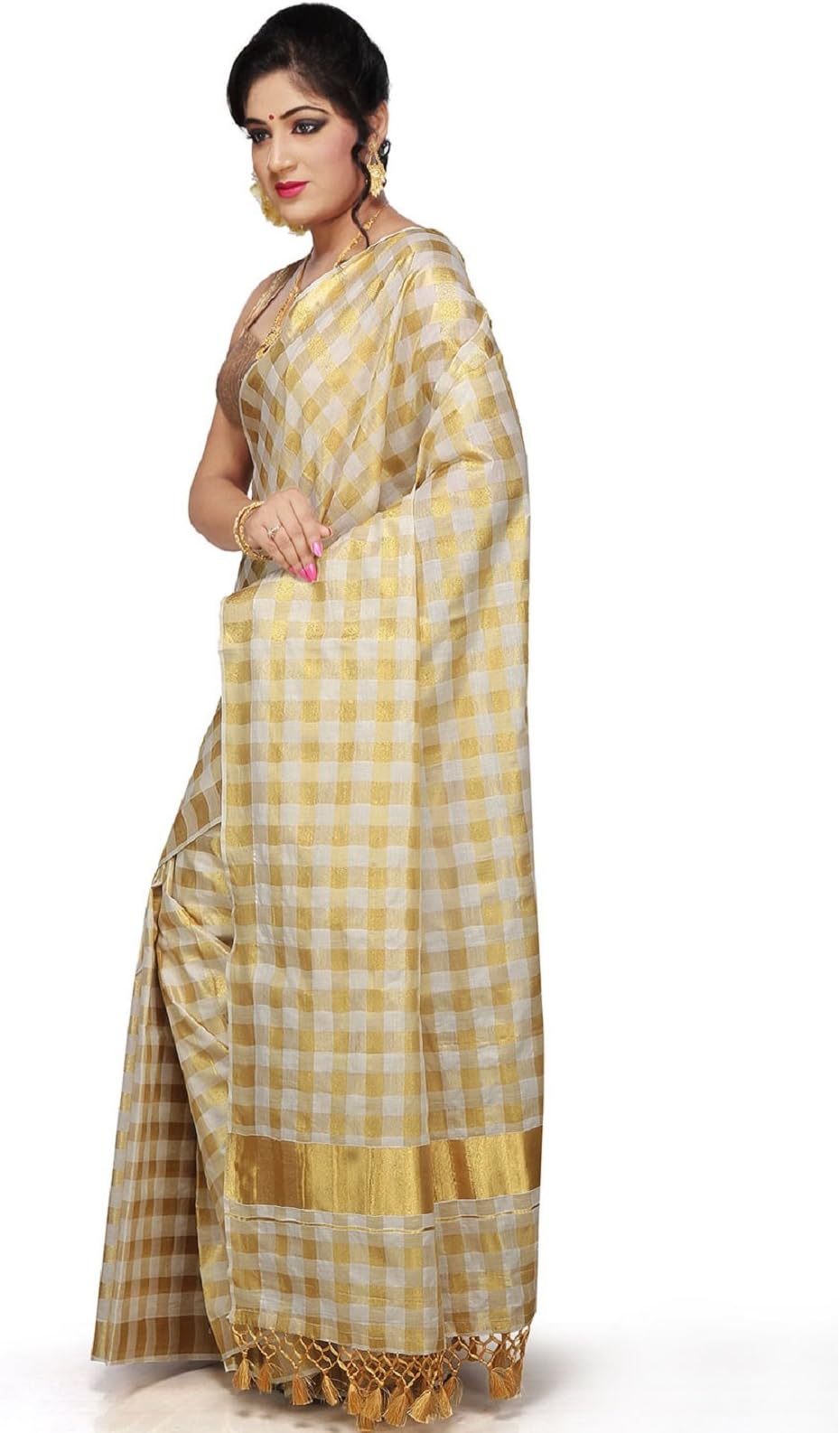 Rsv fabricscotton kerala kasavu zari saree with running blouse