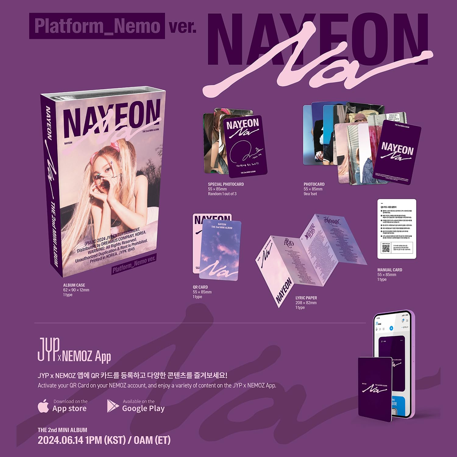 Amazon.com: JYP Ent. NAYEON - 2nd Mini album [NA] (Platform_Nemo