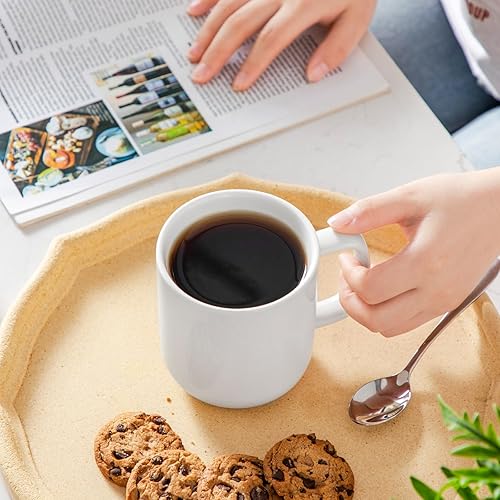 Miniatura 5 de vancasso Juego de 6 tazas de café de porcelana, tazas de café de cerámica de 16 onzas para té caliente americano, café helado, café frío, cacao y