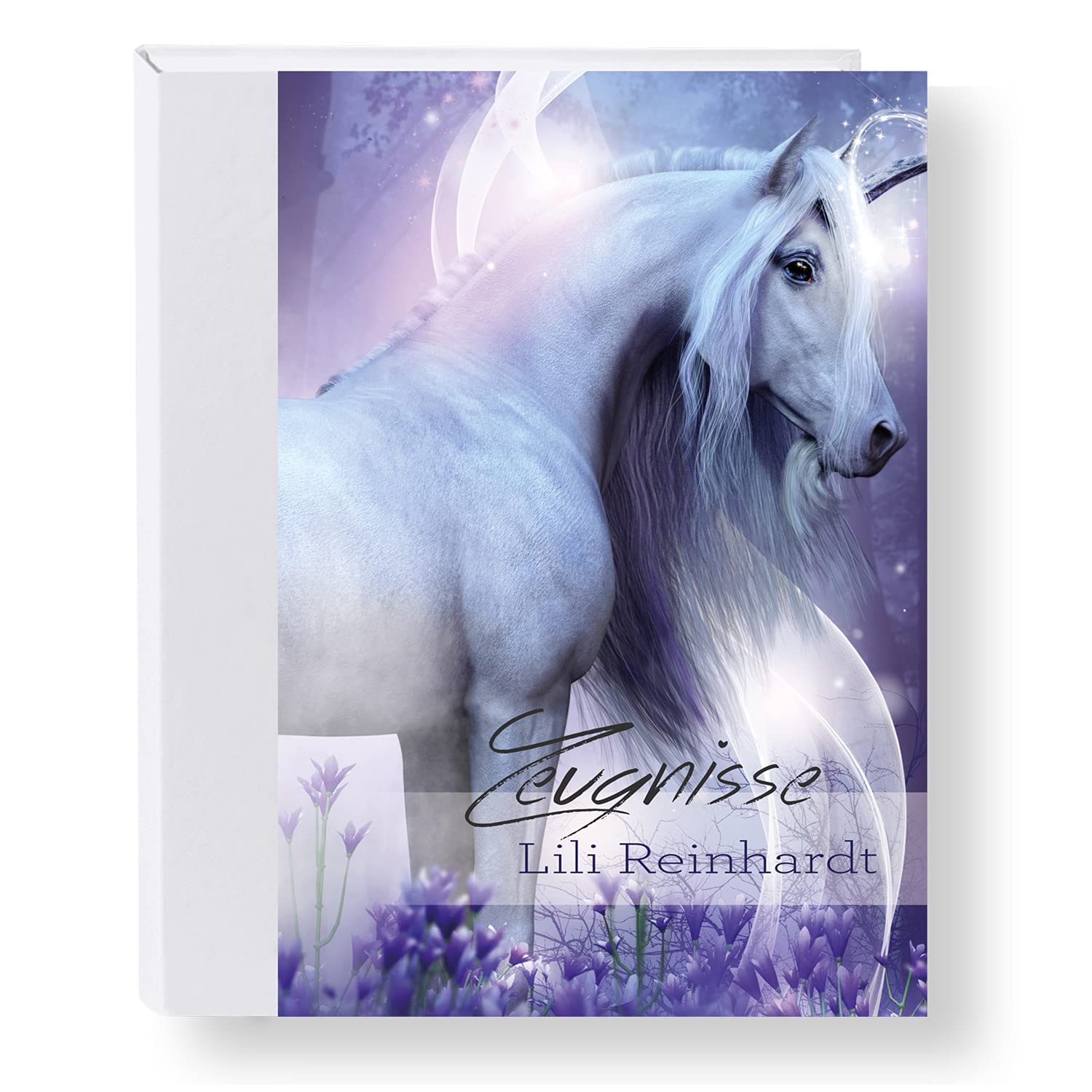 Zeugnismappe personalisiert Magic Unicorn A4 ca. 31x24 cm, Lila, Zeugnisbuch Einhorn, Urkundenmappe Einschulung, Schulanfang