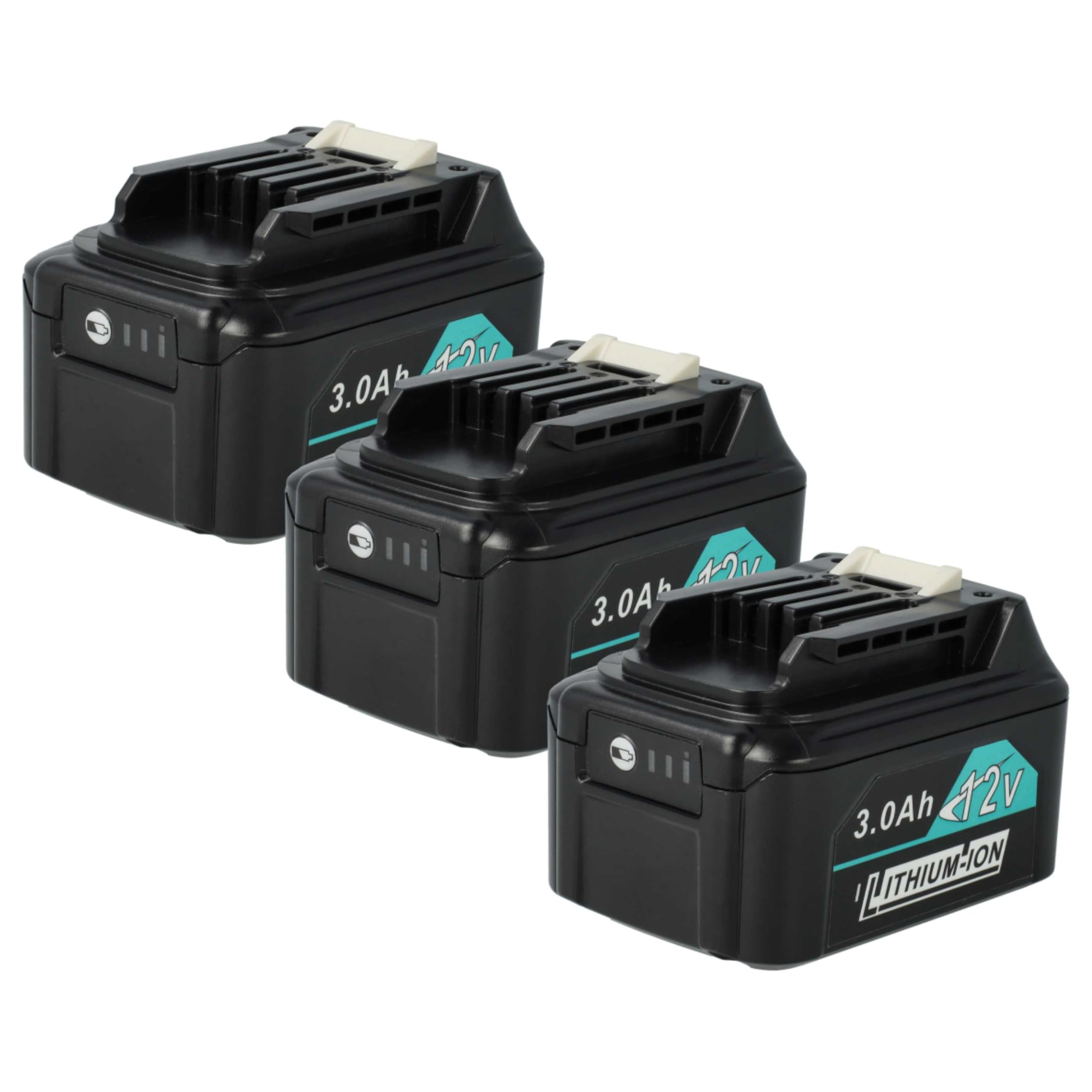 vhbw Bateria 3 x kompatybilna z Makita RM02, RJ03Z, RJ03, PT354DZJ, RJ03R1, SD100DSAJ, SD100D, SD100 elektronarzędzia (3000 mAh, Li-Ion, 12 V)