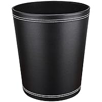 Vista 11 de GORESE Cubo de basura de cuero para baño, papelera de oficina de 16 litros/4.2 galones con asas para cerca de escritorio, cesta de basura cuadrada