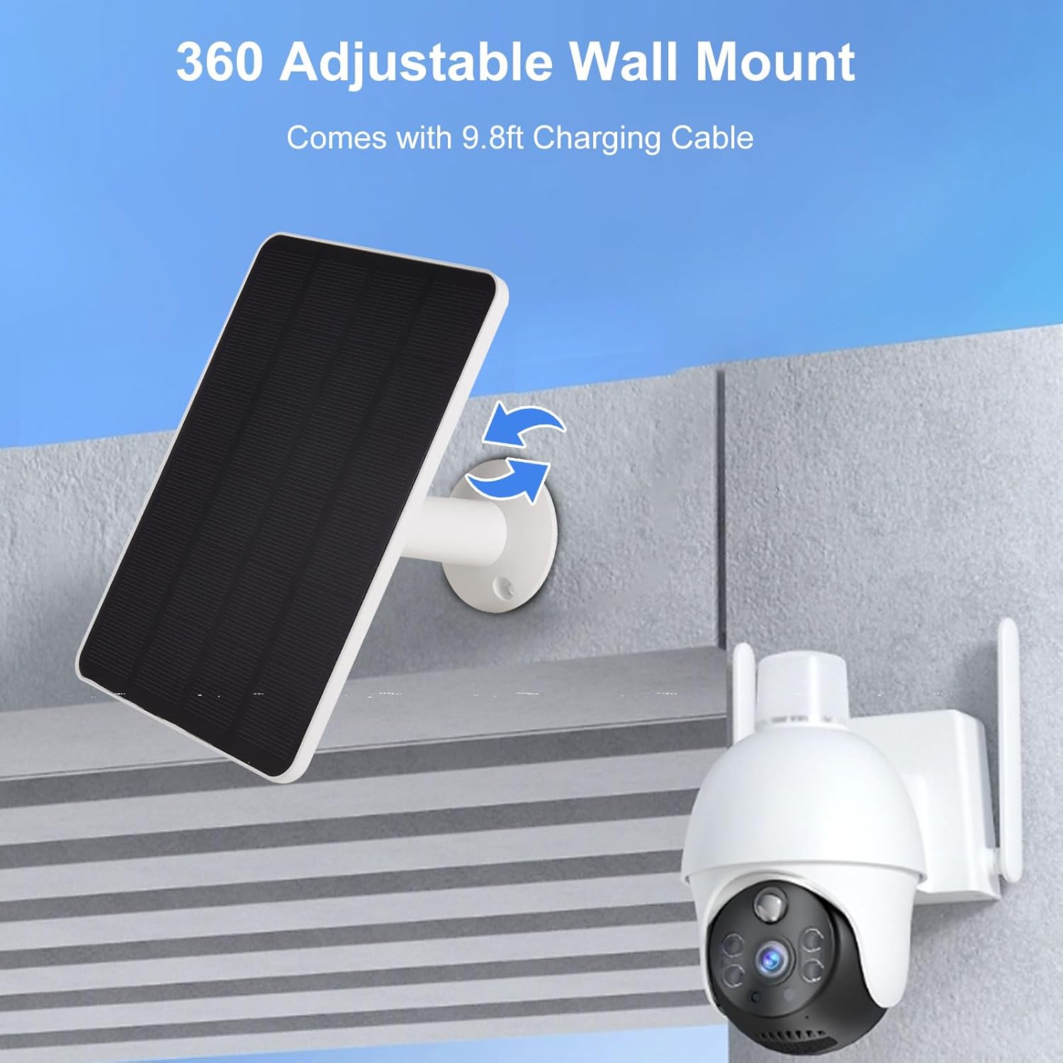 4 Pack Solar Panel Charger for Pro 6 / Pro 6 XL (6th Gen 2025), 6V 5W High Efficiency Monocrystalline Solar Panel, IP65 Weatherproof, 9.8ft Cable, Type C Adapter