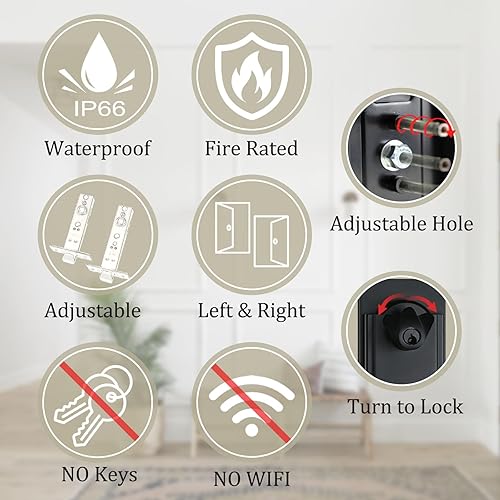 Miniatura 2 de NEWBANG Cerradura electrónica inteligente para puerta con teclado para una sola puerta, manija electrónica sin llave para puerta delantera con