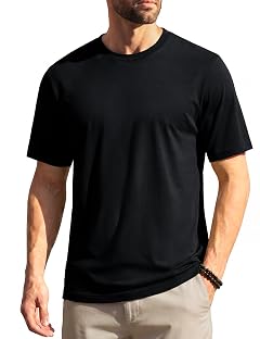 EKLENTSON Mens Short Sleeve T-Shirts Moisture Wicking UPF80 Summer Shirt Basic Crewneck Tshirts Plain