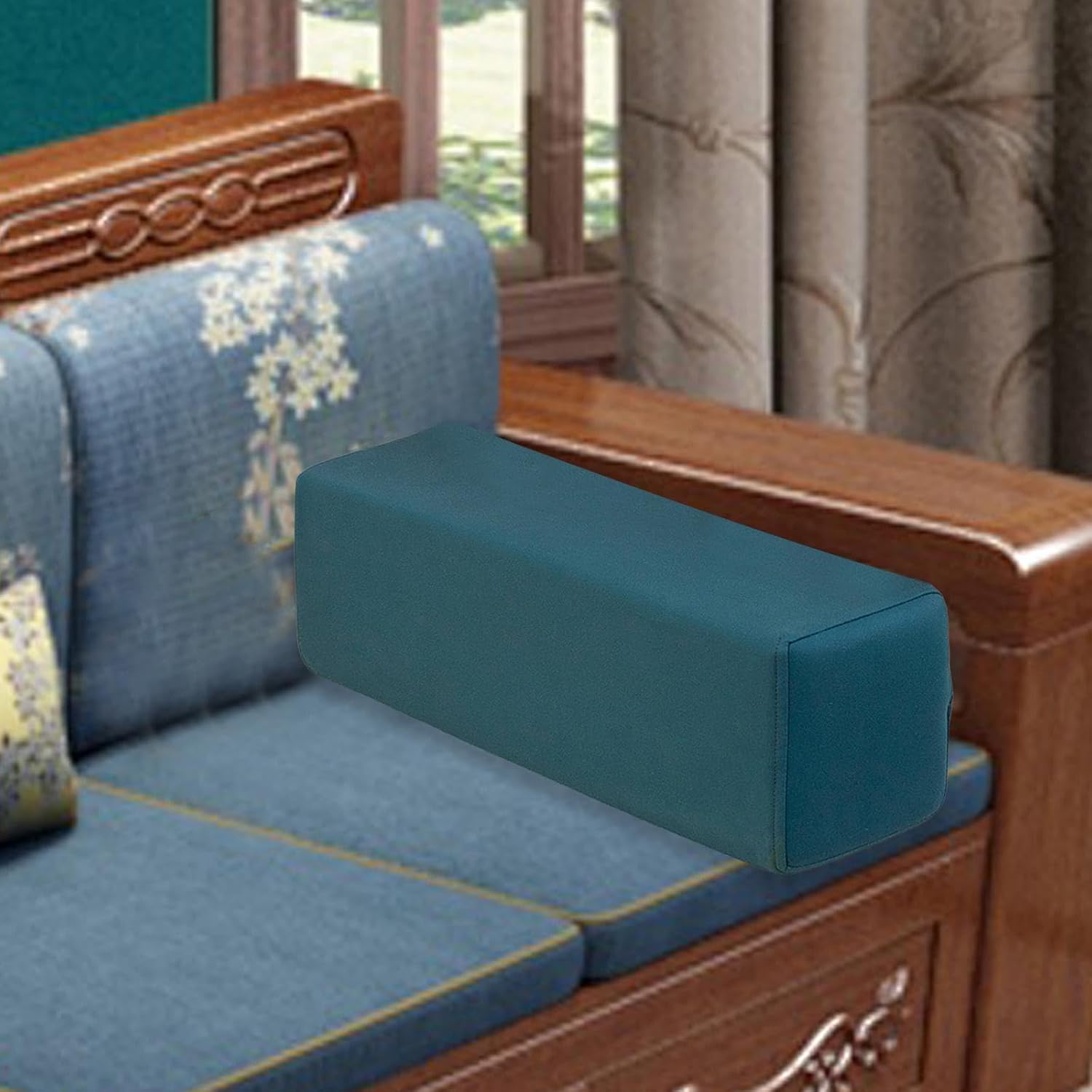 Couch Armrest Pillow for Elbow Support and Comfort in Home, Blue