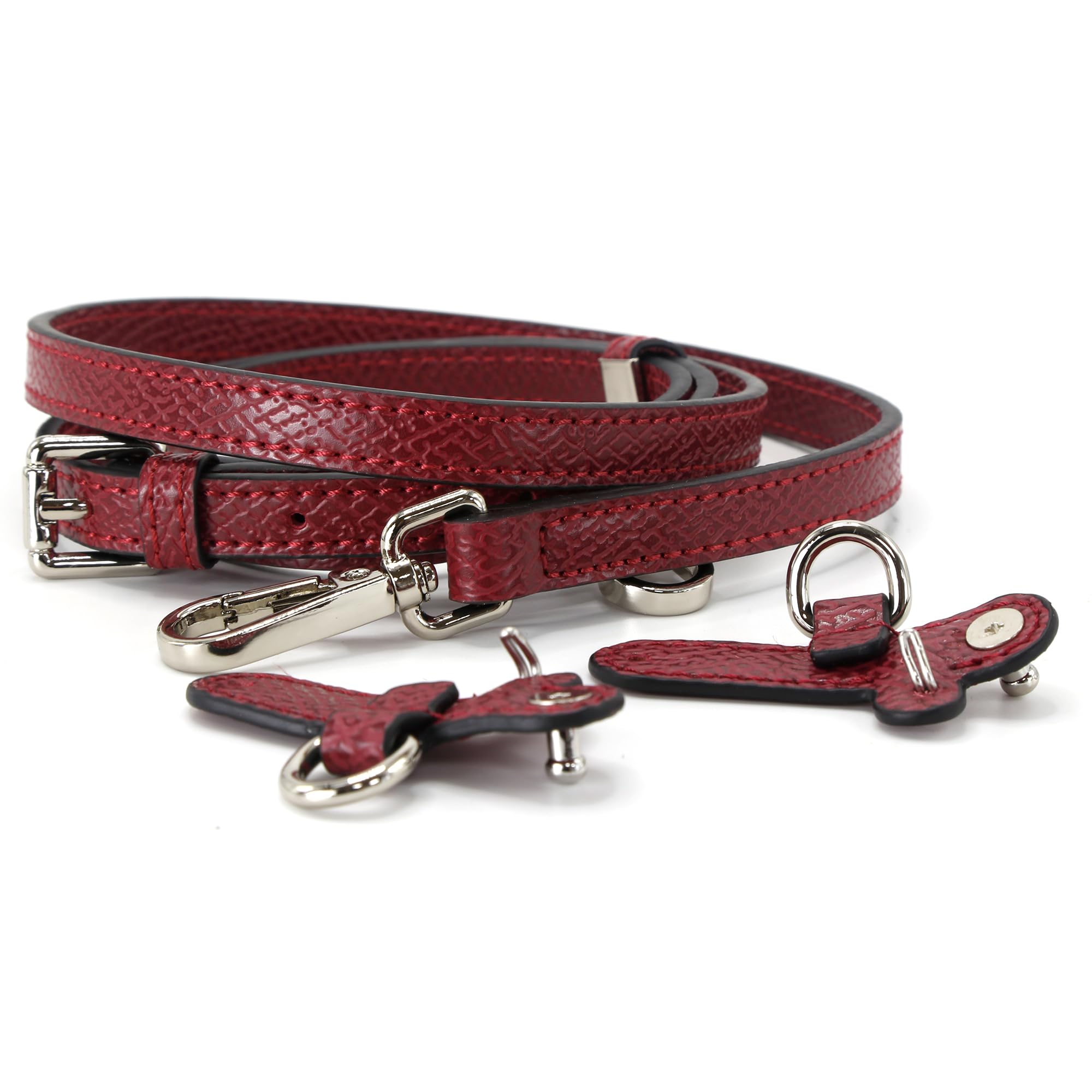 banbeln Mini-Tasche, Leder-Schultergurt-Set, ohne Perforationen, abnehmbar, verstellbarer Schultergurt,rot, Set
