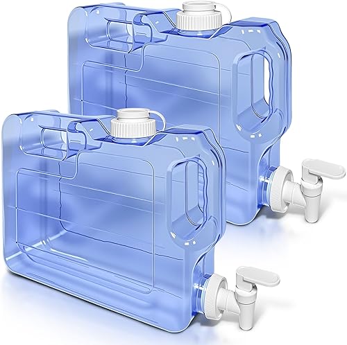 Paquete de 2 dispensadores de agua para nevera con espita a prueba de fugas y mango práctico, dispensador de bebidas de plástico reutilizable, jarra