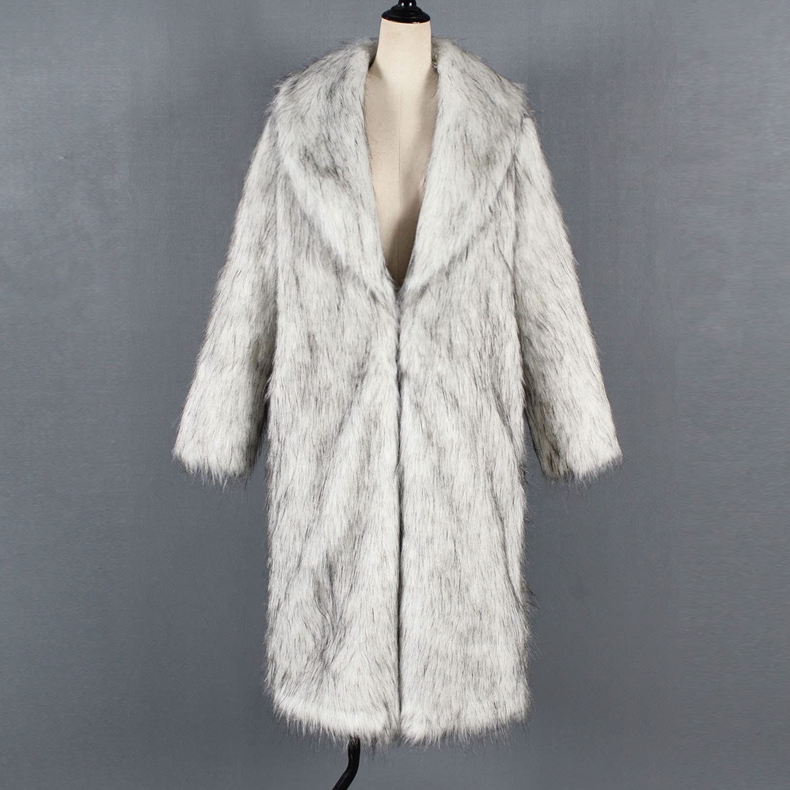 Abrigo largo para mujer, abrigo de piel sintética para mujer, abrigo de piel sintética, elegante, cálido, abrigo de felpa, chaqueta gruesa de invierno
