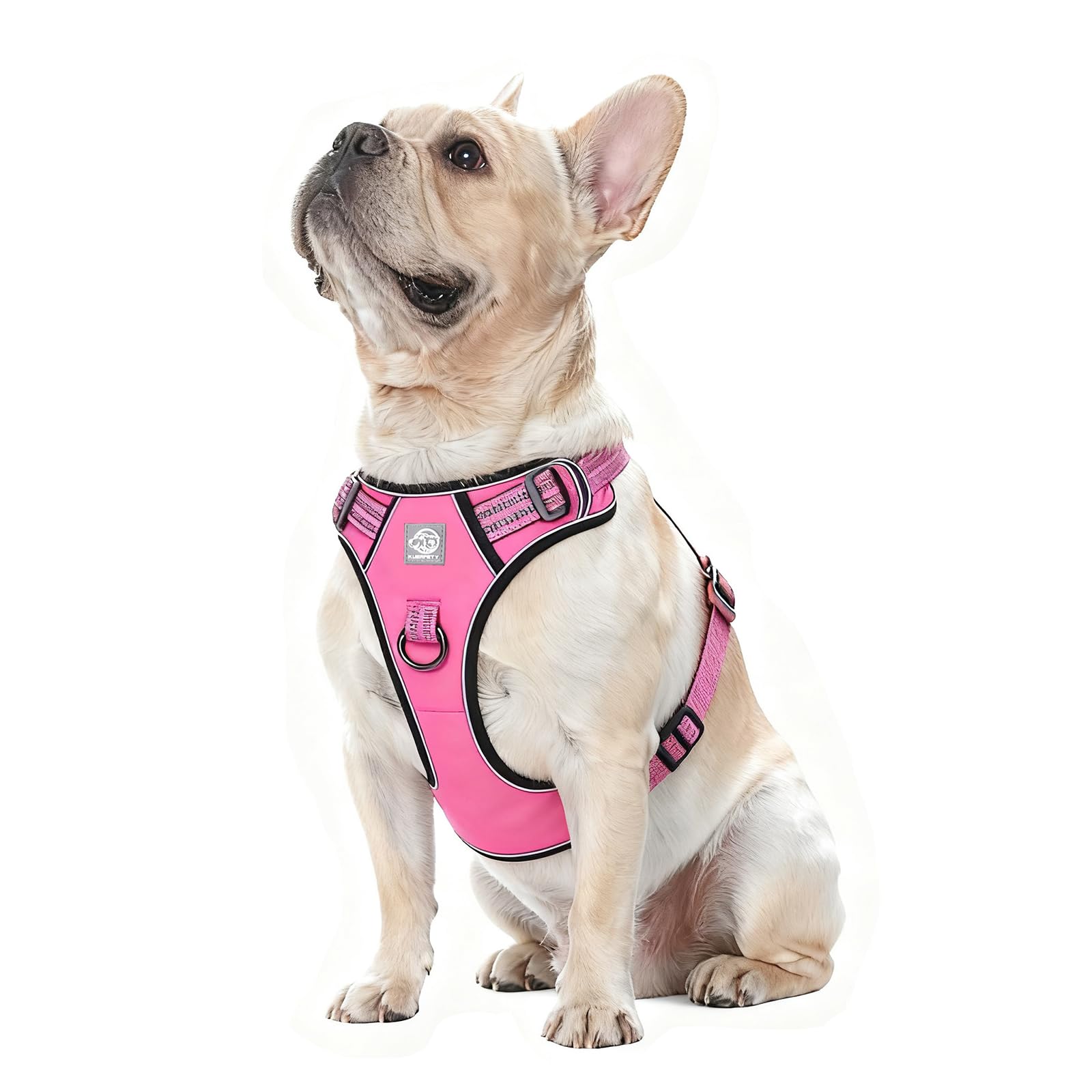 Front Clip No Pull Dog Harness, Breathable Mesh Padded Design, Reflective Adjustable Vest with Dual Leash Clips for Dog Training (M, Hot Pink)