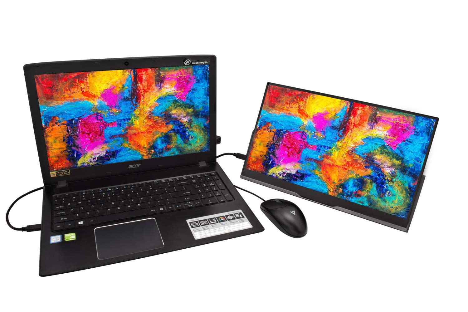 V7 Monitor de pantalla táctil portátil USB-C de 15,6p plata