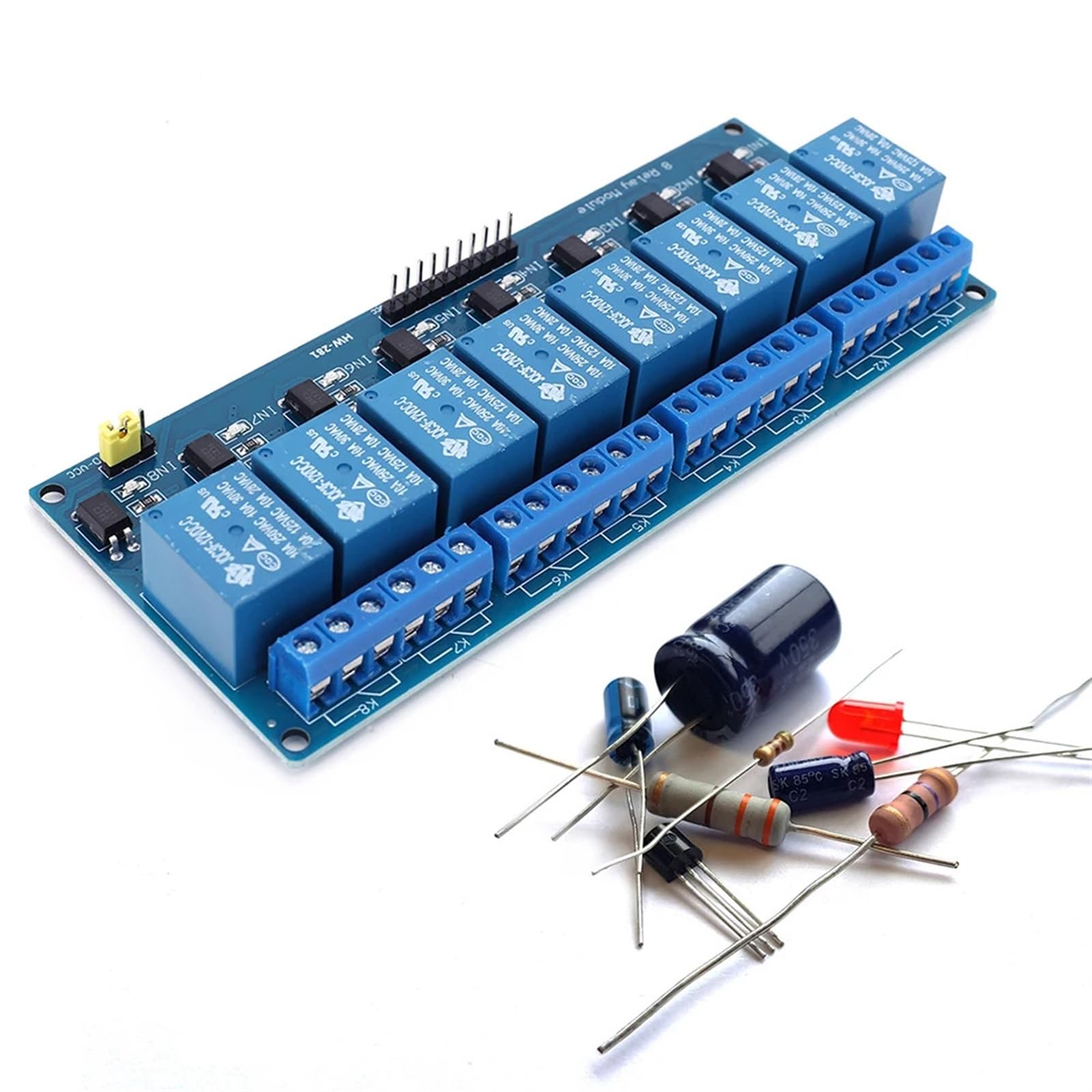 Modulo relè 5 V 12 V 24 V con Uscita relè accoppiatore Ottico 1 2 4 modulo relè a 8 Vie Componenti for apparecchiature di automazione(5V,8S)