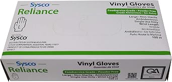 Sysco New Disposable Vinal Gloves Large 100 Per Box...