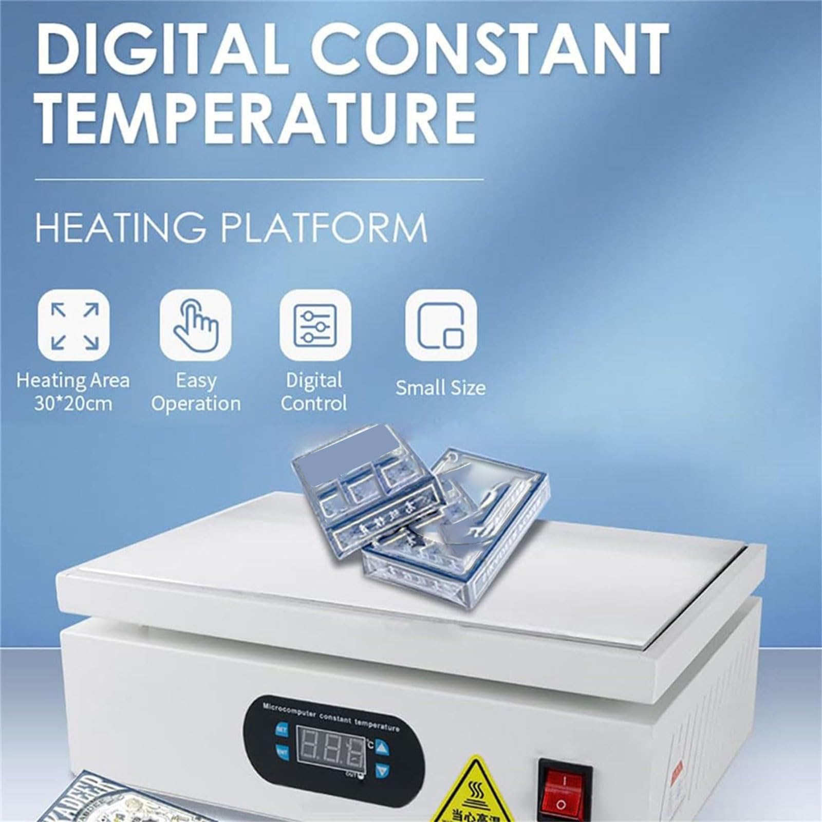 Machine d’Emballage en Cellophane 1000W, Machine de Surenveloppement Manuelle avec Spatule Chauffante, Température Réglable et Protection des Bords, Machine de Scellage de Bureau pour le Chauffage