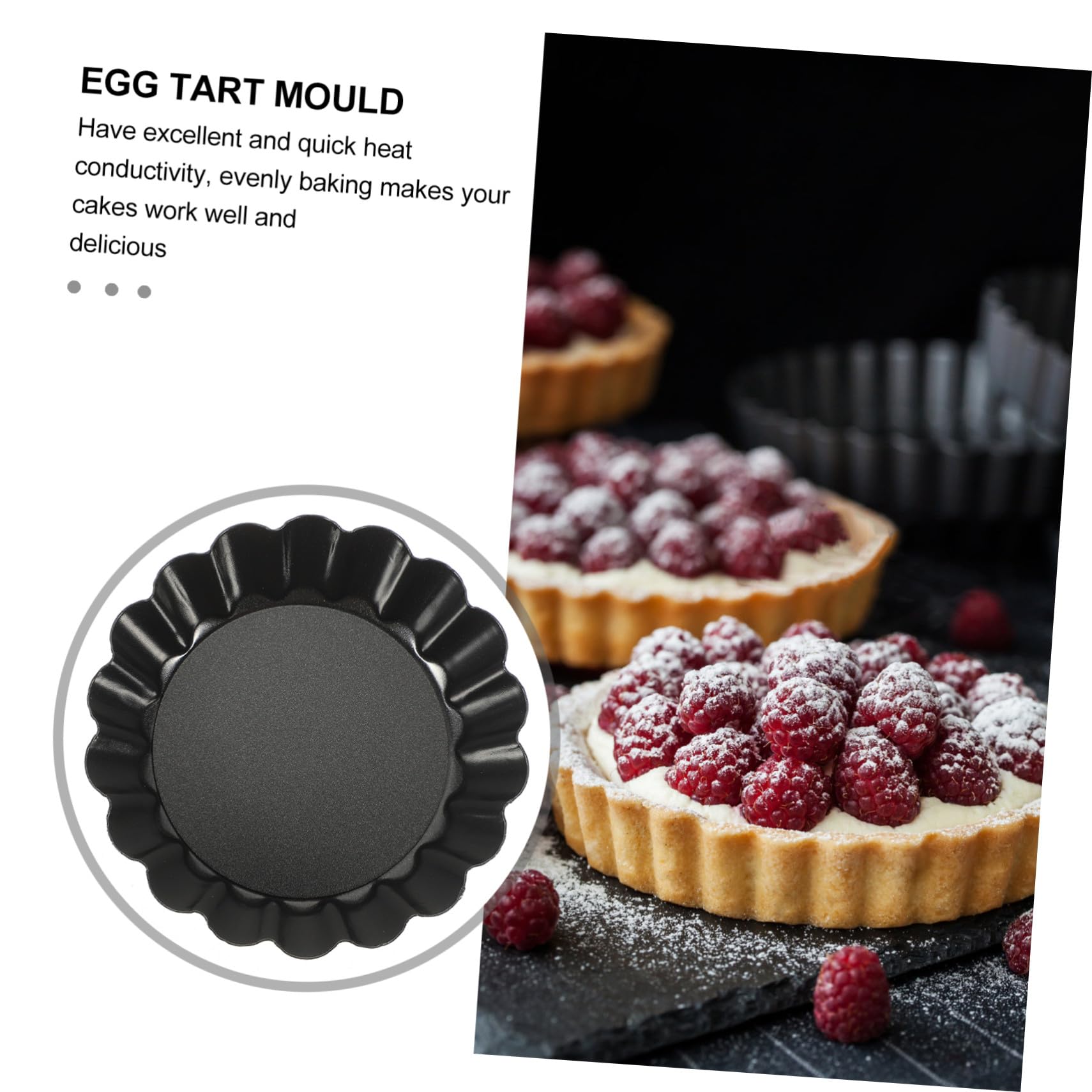 8 piezas Molde para Tartas Acero Resistente al Calor Antiadherente Mini Bandejas para Horno para Tartaletas y Cupcakes Pequeños