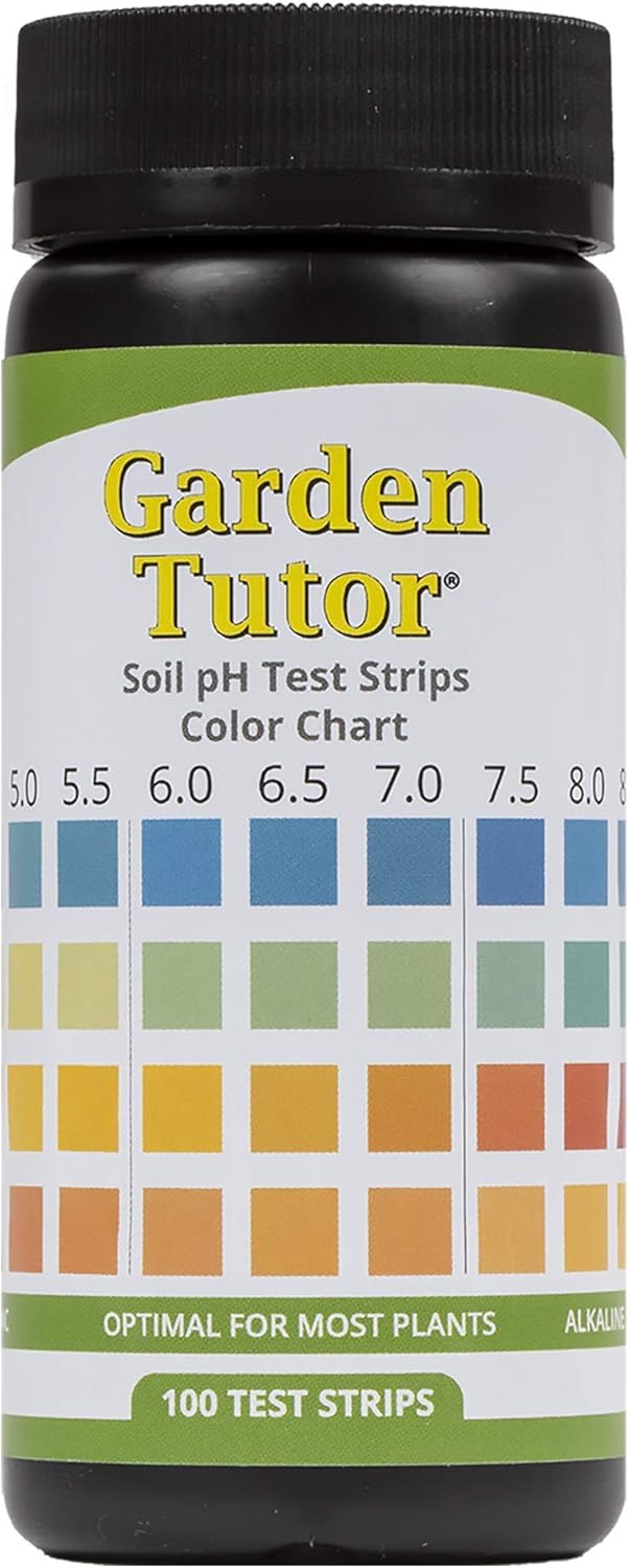 Garden Tutor Soil pH Test Strips Kit (3.5-9 Range) 100 Tests : Patio, Lawn & Garden