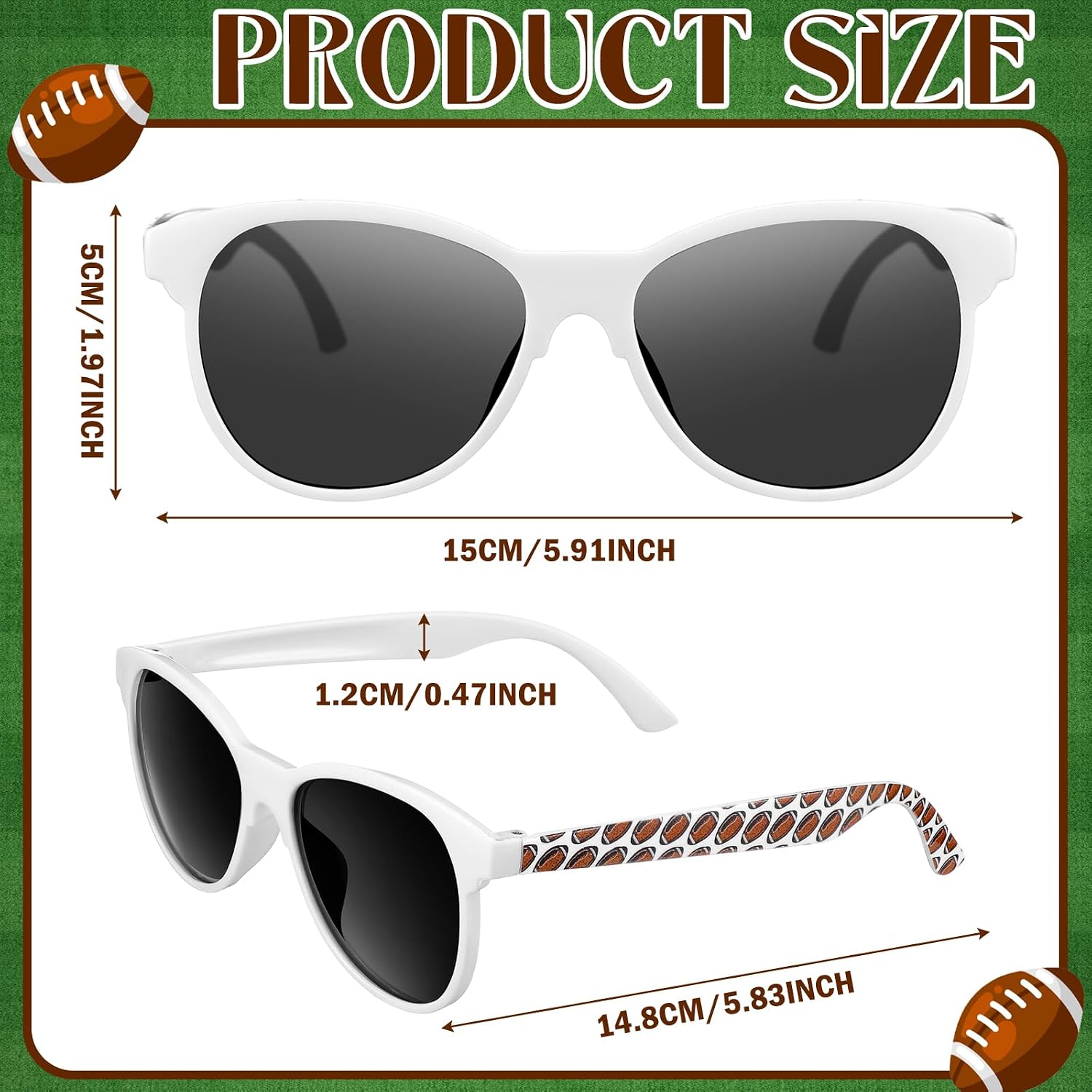 Flutesan 12 Pcs Rugby Football Sunglasses Rugby Themed Favors Birthday Gifts Bag Fillers for Sport Lovers
