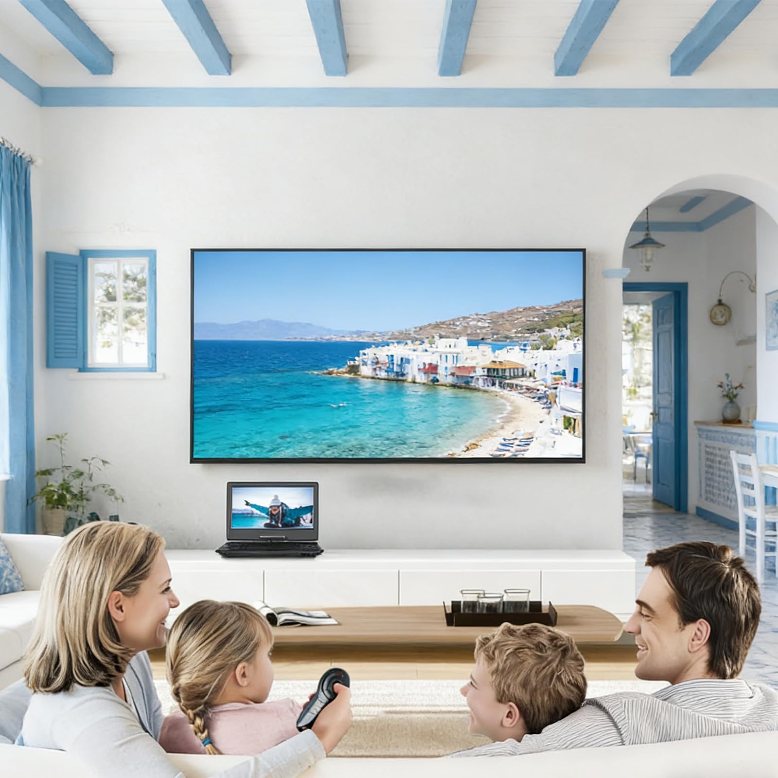 Lettore multimediale digitale compatto e luminoso da 14 pollici con schermo regolabile a 270 gradi e molteplici scelte connettività per un uso versatile Lettore da viaggio
