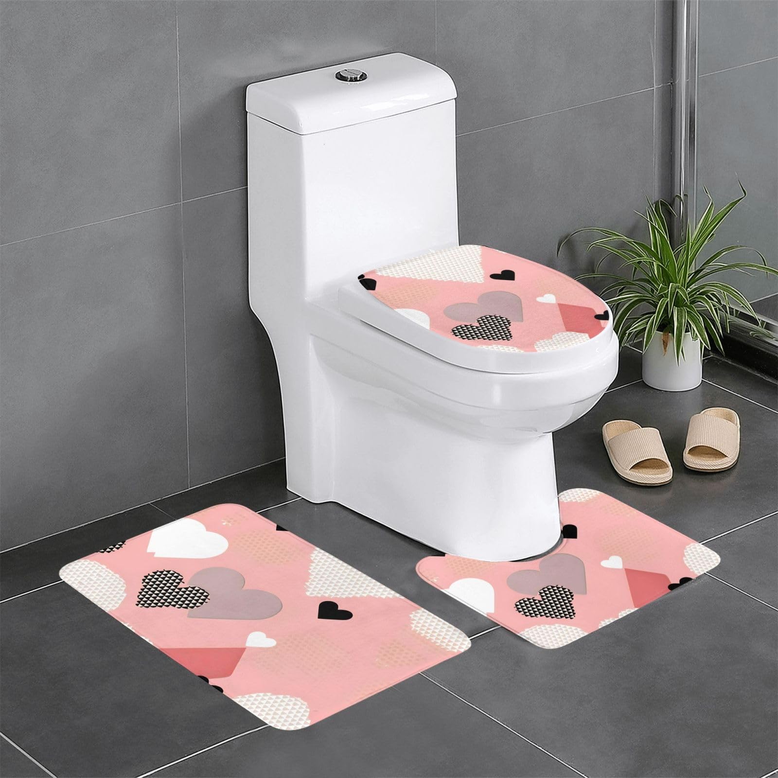 Tapis de salle de bain pour coiffeuse et toilettes au style abstrait