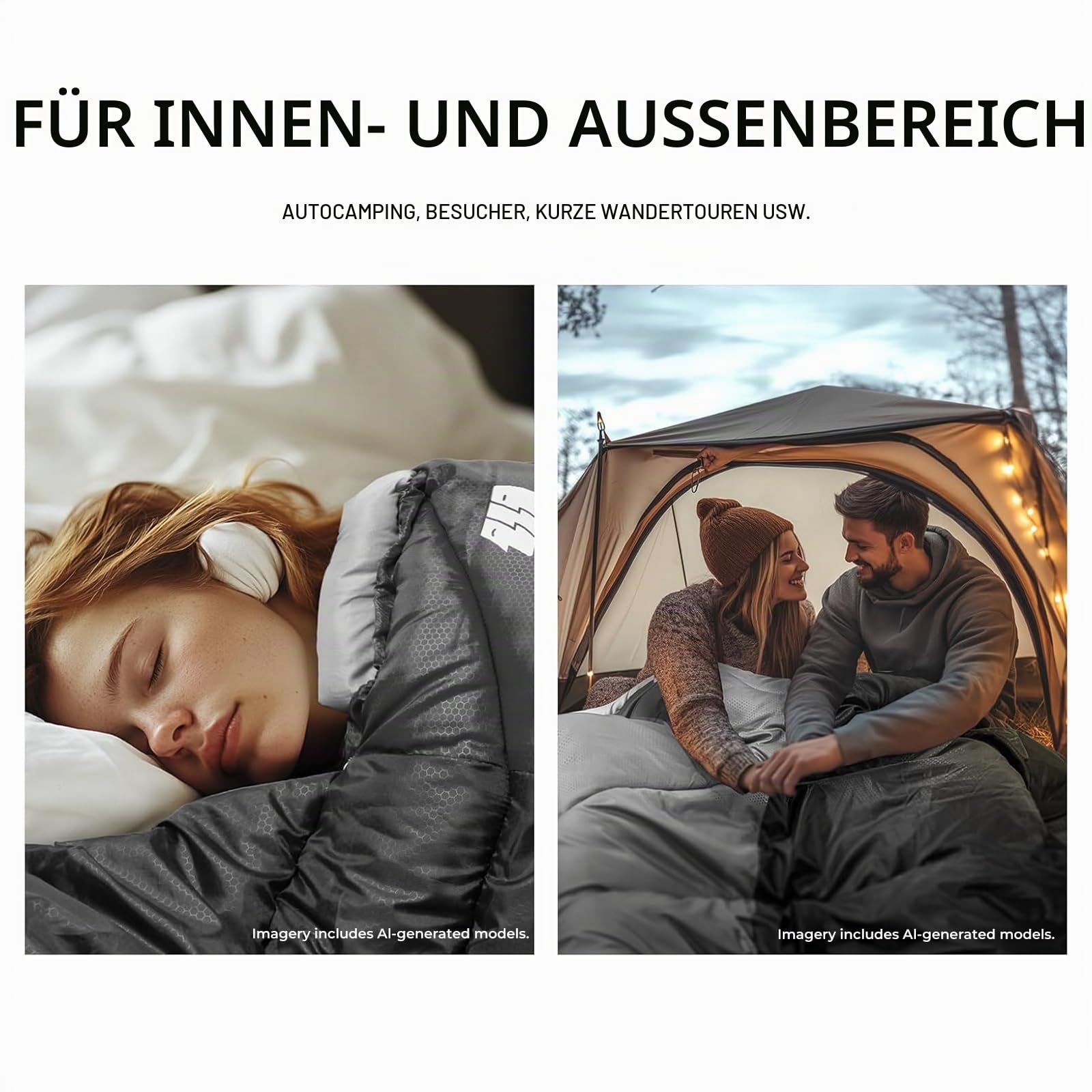 Schlafsack für Erwachsene bei Kälte, Tragbar, Wasserdicht, Leichtgewichtiger Schlafsack für Große Personen (Mädchen & Jungen) mit Kompressionssack für Warmes Camping, Wandern, Outdoor & Indoor