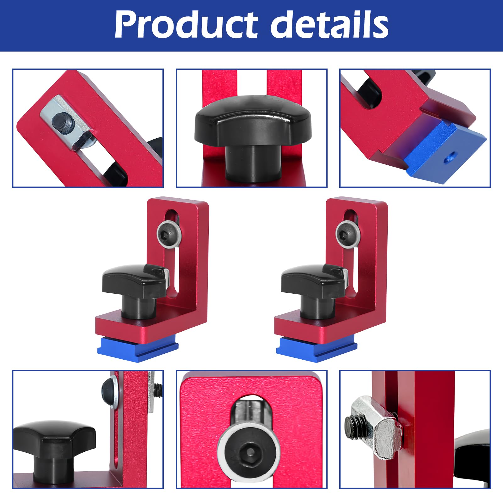 Arrêts de rail en T pour travail du bois Dispositifs d'arrêt de type Mitre Track Stop Butées coulissantes pour travail du bois Connecteur de rail en T en alliage d'aluminium Outils manuels