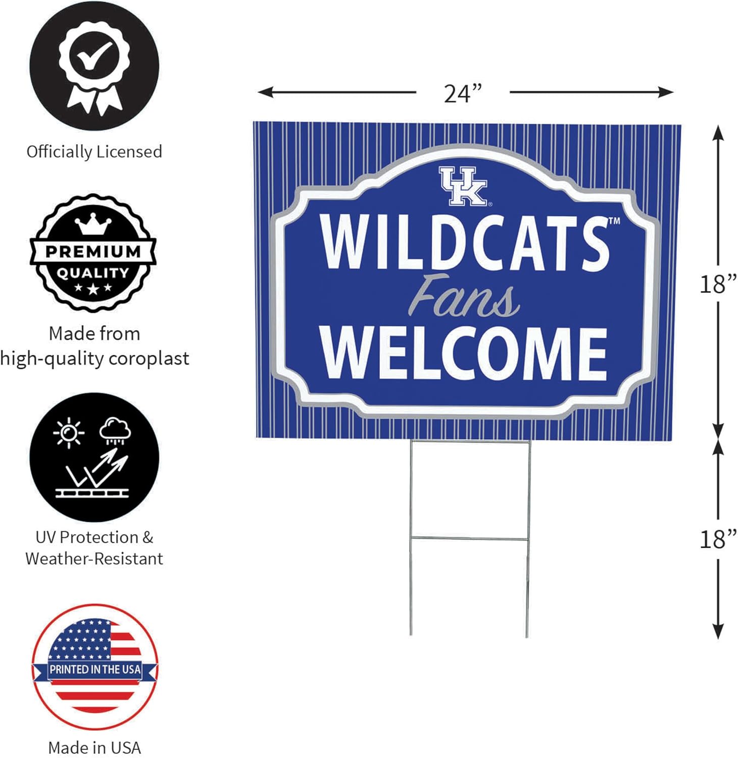 University of Kentucky Coroplast Yard Sign, "Fans Welcome"