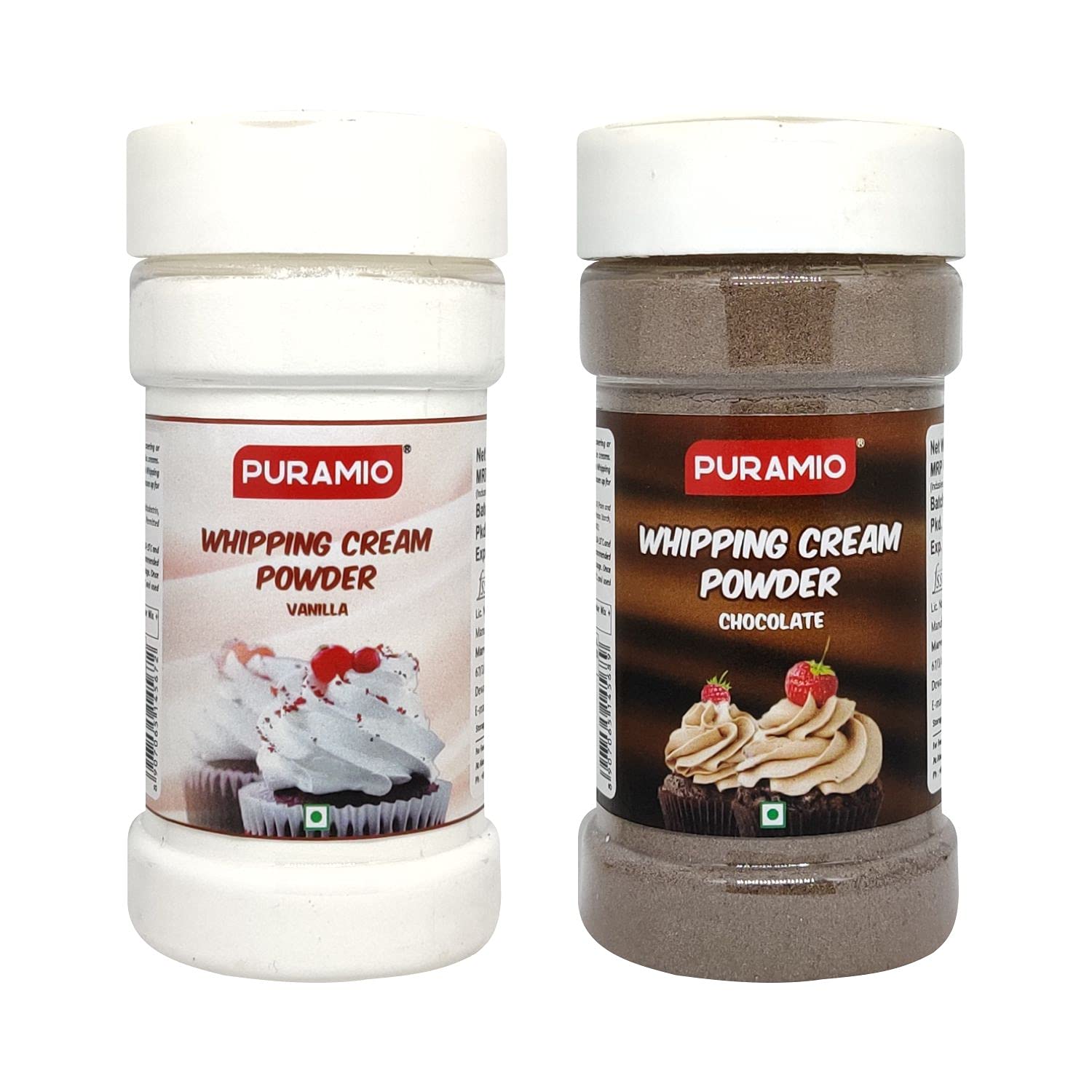 Puramio Whipping Cream Powder- Vanilla & Chocolate, (125g Each (Pack of 2)) (B0943YLFMY) Amazon Price History, Amazon Price Tracker