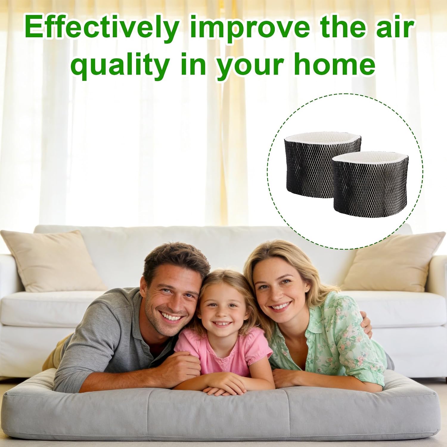 2pcs Humidifier Filters Replacement for Holmes HWF75 HWF75CS HWF75PDQ-U & HF222, High-Efficiency Humidifier Filter Replacement for Avoiding Dirt Dust & Hair