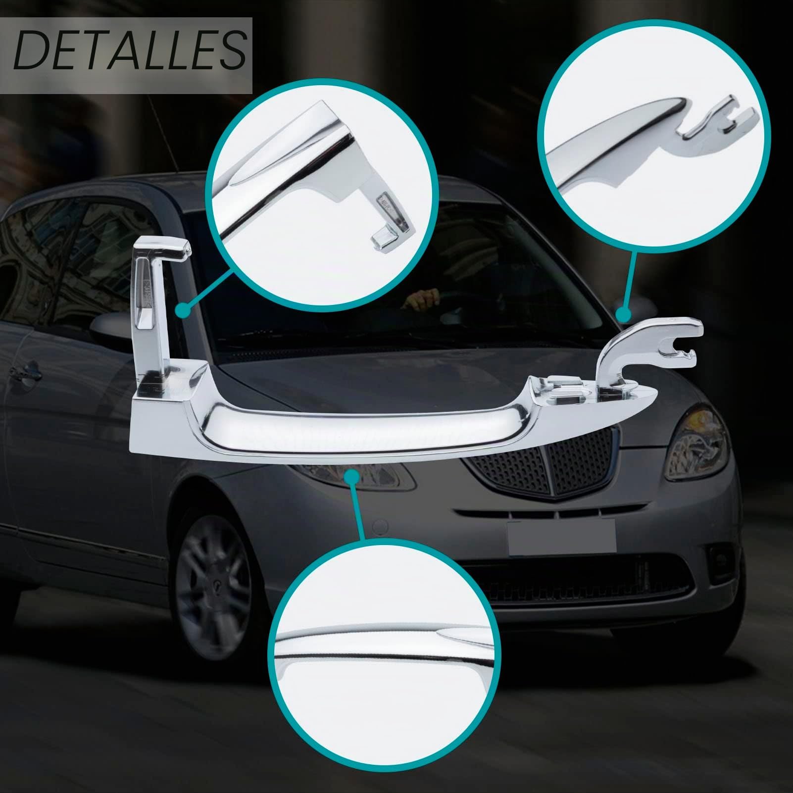 Manija de puerta delantera derecha para Lancia Ypsilon 2003-2011 735434132 735409024
