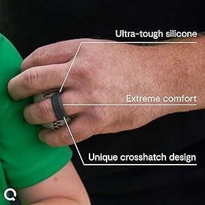 Amazon.com: QALO Silicone Ring for Men - Mens Crosshatch