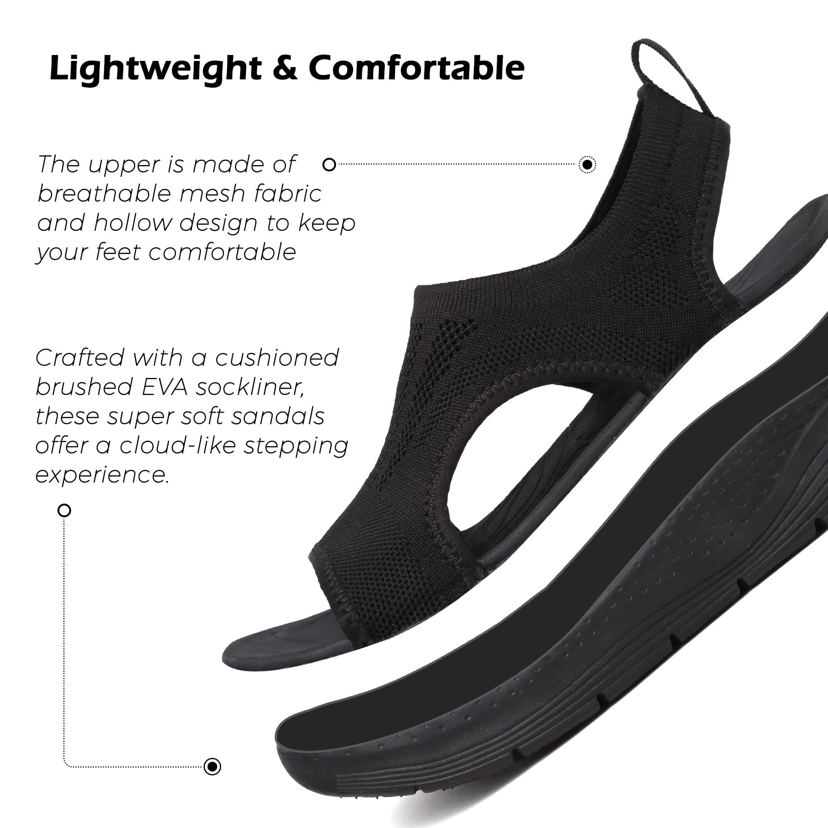 DimaiGlobal Sandali Donna Estive Comodi Ortopedici con Punta Aperta Scarpe Lavabili Sandalo Sportivo Scarpe con Zeppa