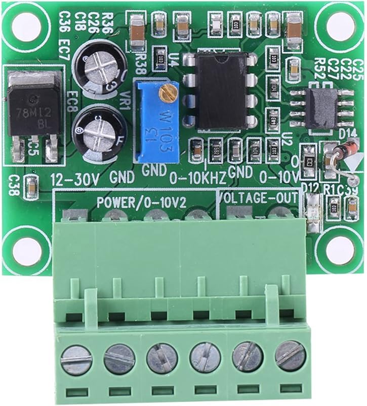 Módulo convertidor de frecuencia a voltaje, 0-10 Khz a 0-10 V F V Módulo convertidor analógico digital para conmutación de PLC y VFD Inversor PWM Tablero analógico digital de voltaje