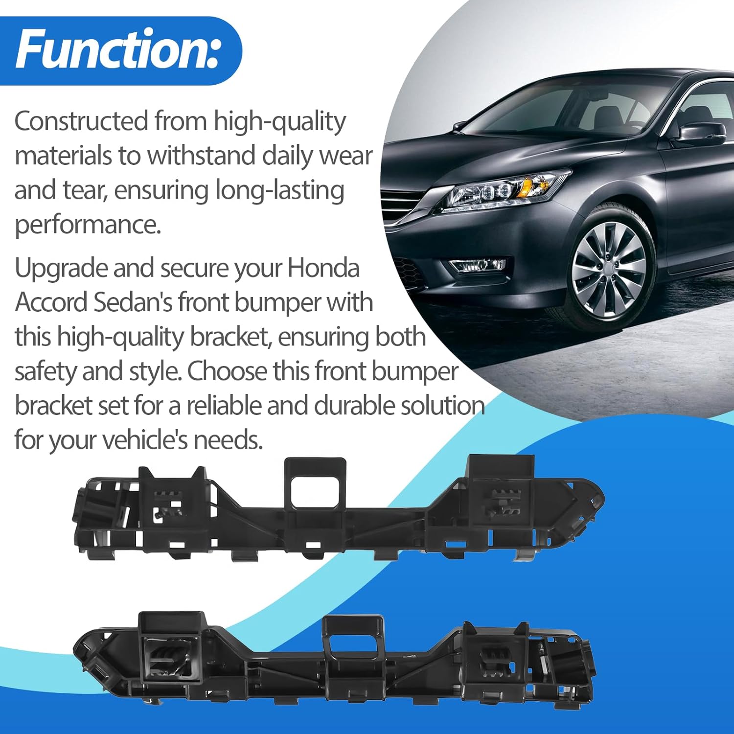 Front Bumper Bracket Fits for 2013-2017 Honda Accord Sedan 71198T2AA01 71193T2AA01 HO1042115 HO1043115