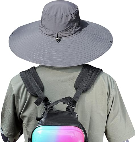 Miniatura 2 de Sombrero de protección solar de ala ancha de 6 pulgadas para exteriores, unisex, para senderismo, playa, pesca, safari, jardín, césped, patio,