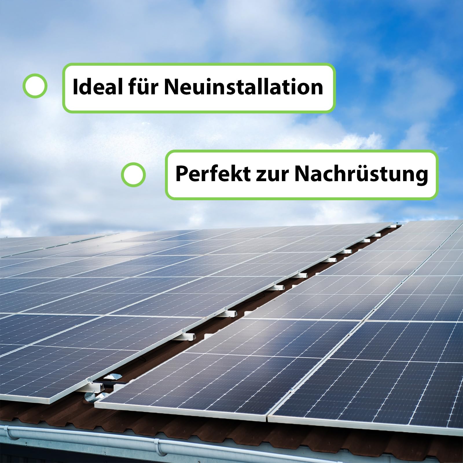 Photovoltaik Trapezblechdach Montageset für 4 Module | Privatkunden Steuersatz 0% | Befestigung Trapezblech Solarmodul Halterung PV Montagesystem Aluminium, Modulanordnung:Horizontal