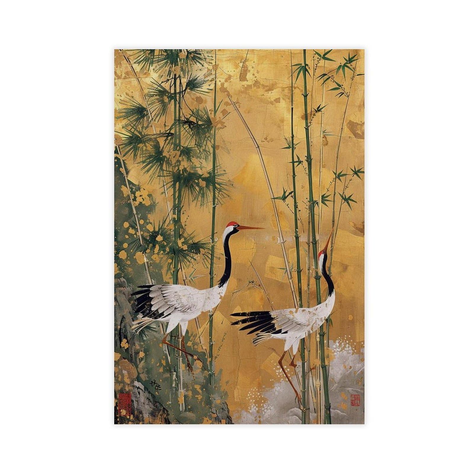 Bareronor Japanese Crane (9) Canvas Poster Bedroom Decor Landscape Office Room Decor Gift 12" L X 18" W