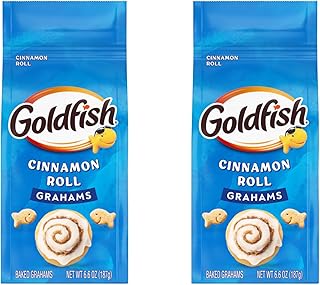 Goldfish Grahams Cinnamon Roll Baked Snack Crackers, 6.6 Oz Bag (Pack of 2)