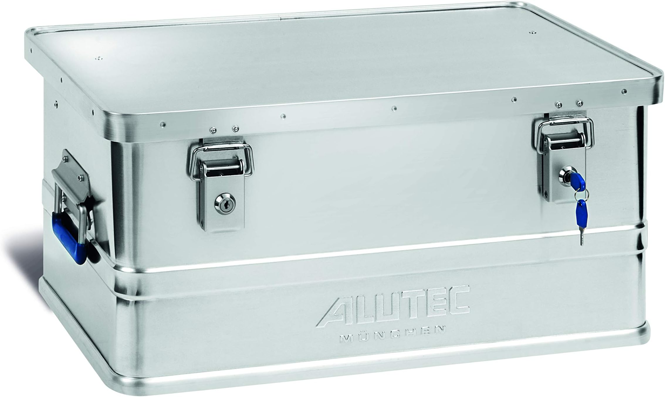 ALUTEC MÜNCHEN2011048 Classic Aluminium Box with Cylinder Lock 580 x 380 x 275 mm Silver