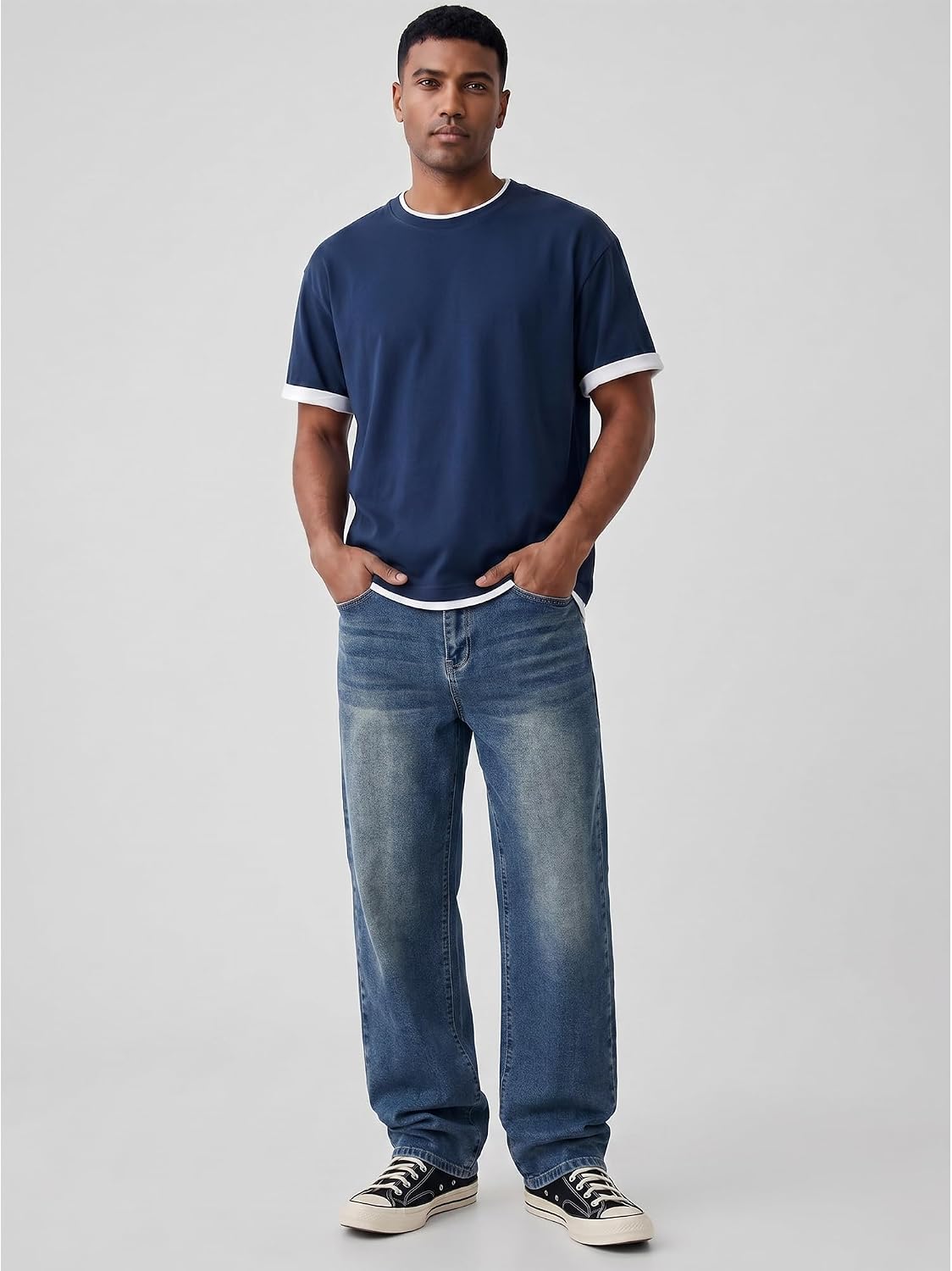 JMIERR Mens Baggy Jeans Wide Leg Y2K Loose Fit Denim Pants