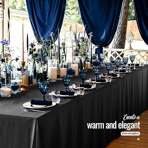 Miniatura 38 de Paquete de 4 manteles redondos blancos de 120 pulgadas – Mantel circular de poliéster para mesa redonda, resistente a las manchas y a las arrugas