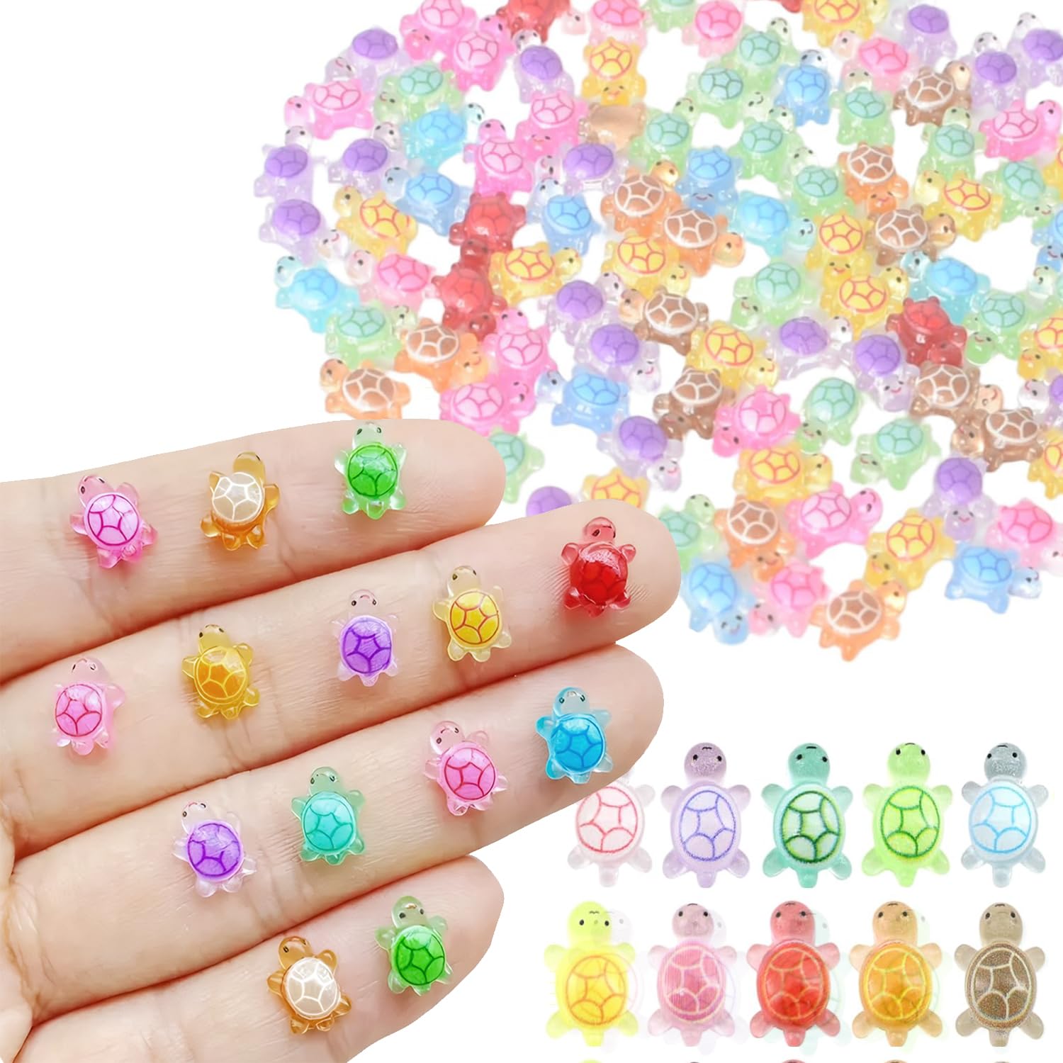 200 Mini Resin Turtle, Mini Turtle Tiny Turtles Figurines Miniature Turtles Animal Figurines for DIY Crafts Landscape Aquarium Dollhouse Fairy Garden Decor Potted