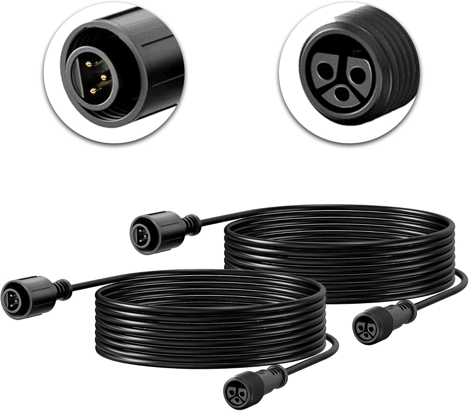 Banord 6.56FT Extension Cord for RGBW Landscape Spotlights, 3 pin(2 Pack)