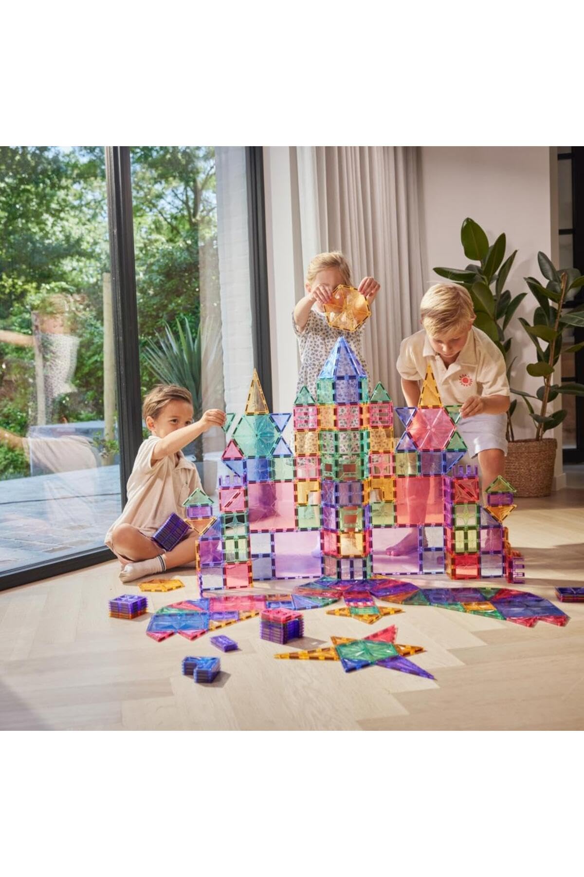 Mega-Kreativ-Bausatz in Pastellfarben 210 Teile großes Set, langlebiges Magnetspielzeug, abwechslungsreiche Formen, Robustes Lernspielzeug, erweiterbare Sets, für Kinder ab 3 Jahren