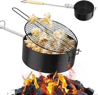 Popcorn Maker Lagerfeuer aus Kohlenstoffstahl, Antihaft Outdoor Popcorn