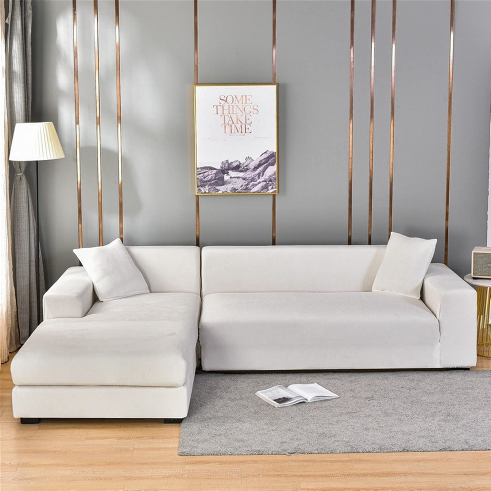 Housse de canapé sectionnel MIPOPS souple et extensible protection meubles