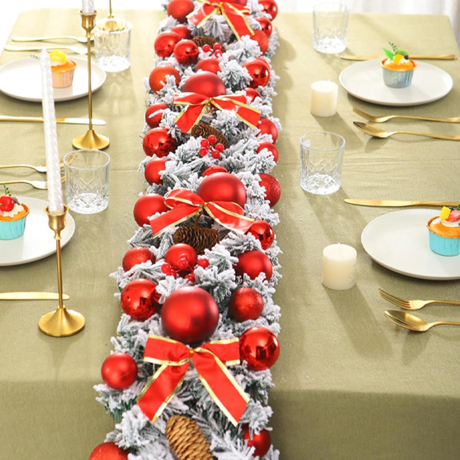 270 CM Christmas Garland, Artificial Pine Soft Greenery for Winter Christmas Pine Home Decoration