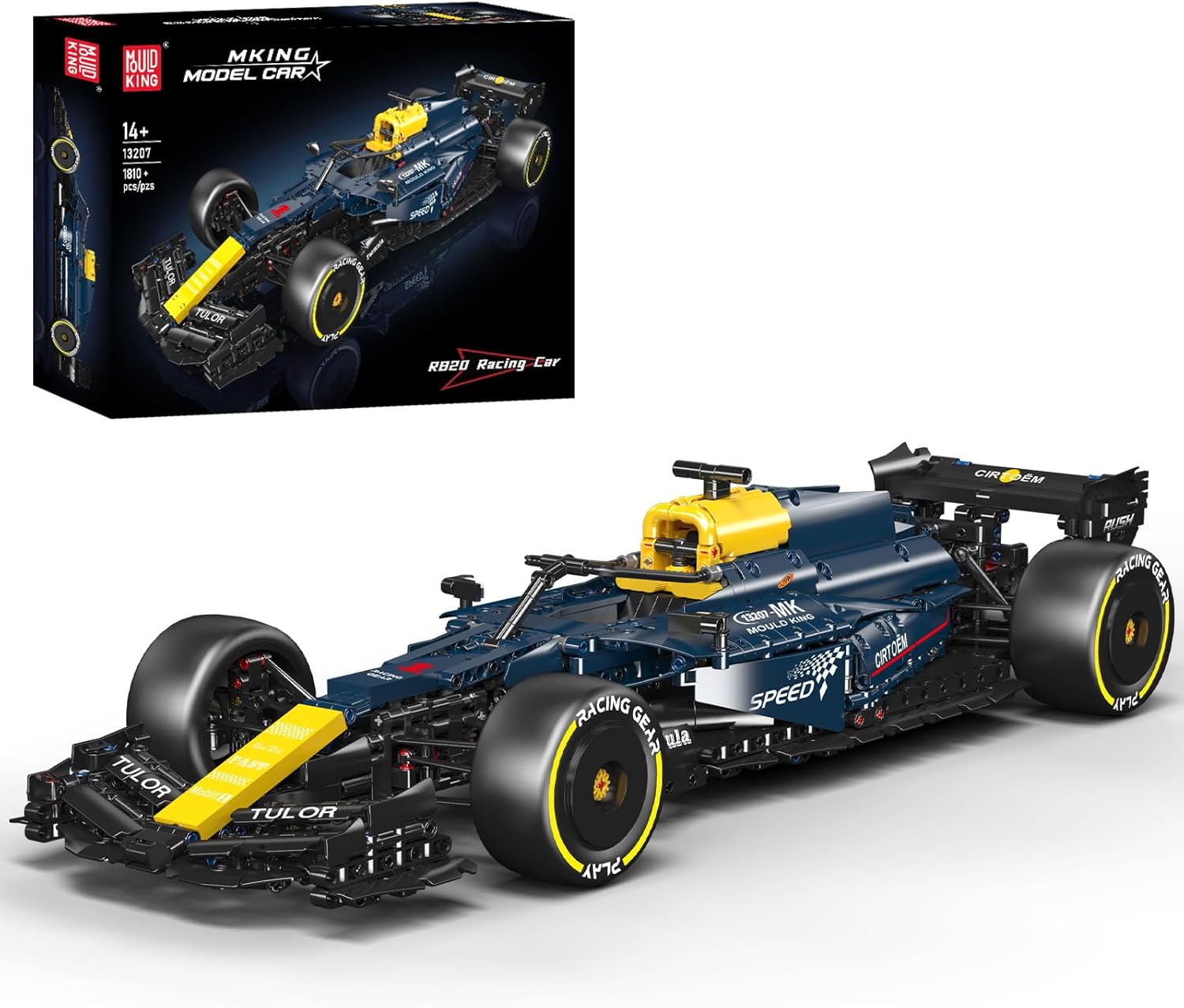 Mould King 13207 Racing Car Building Set, Collectible Set for Adults, Display Model for Home or Office Décor(1810 Pieces, Static Version)