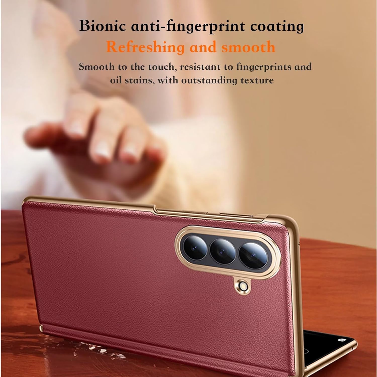 Case for Samsung Galaxy Z Fold 7, Slim Light Luxury Business Leather Case with Lens Hinge Protection Cover Anti-Fingerprint for Galaxy Z Fold 7 White
